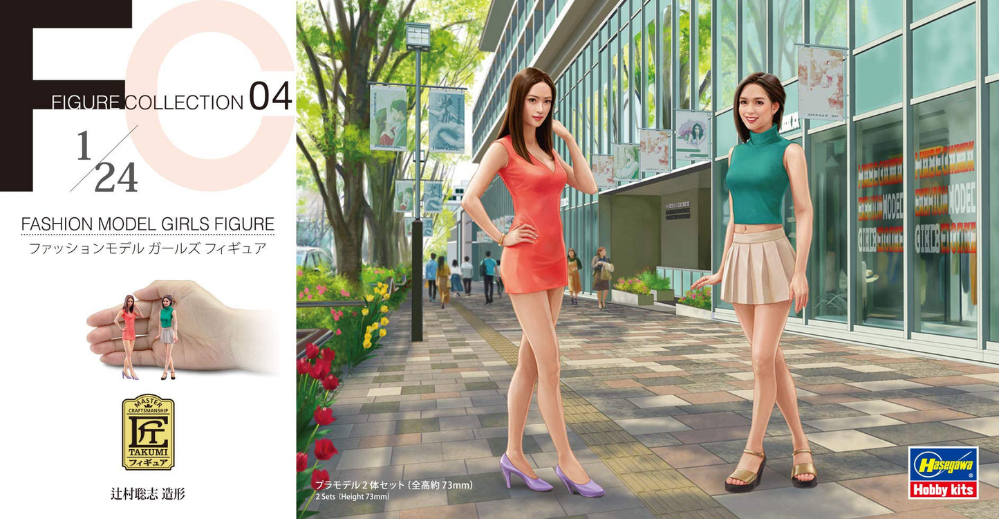 Hasegawa Fc04 1/24 Fashion Girls, 2 Baustze Model Kit