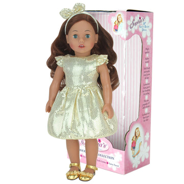 Sophia'S 18' Posable Soft Bodied Vinyl Doll Carly With Auburn Wigged Hair And Blue Open/Close Eyes And Light Skin Tone