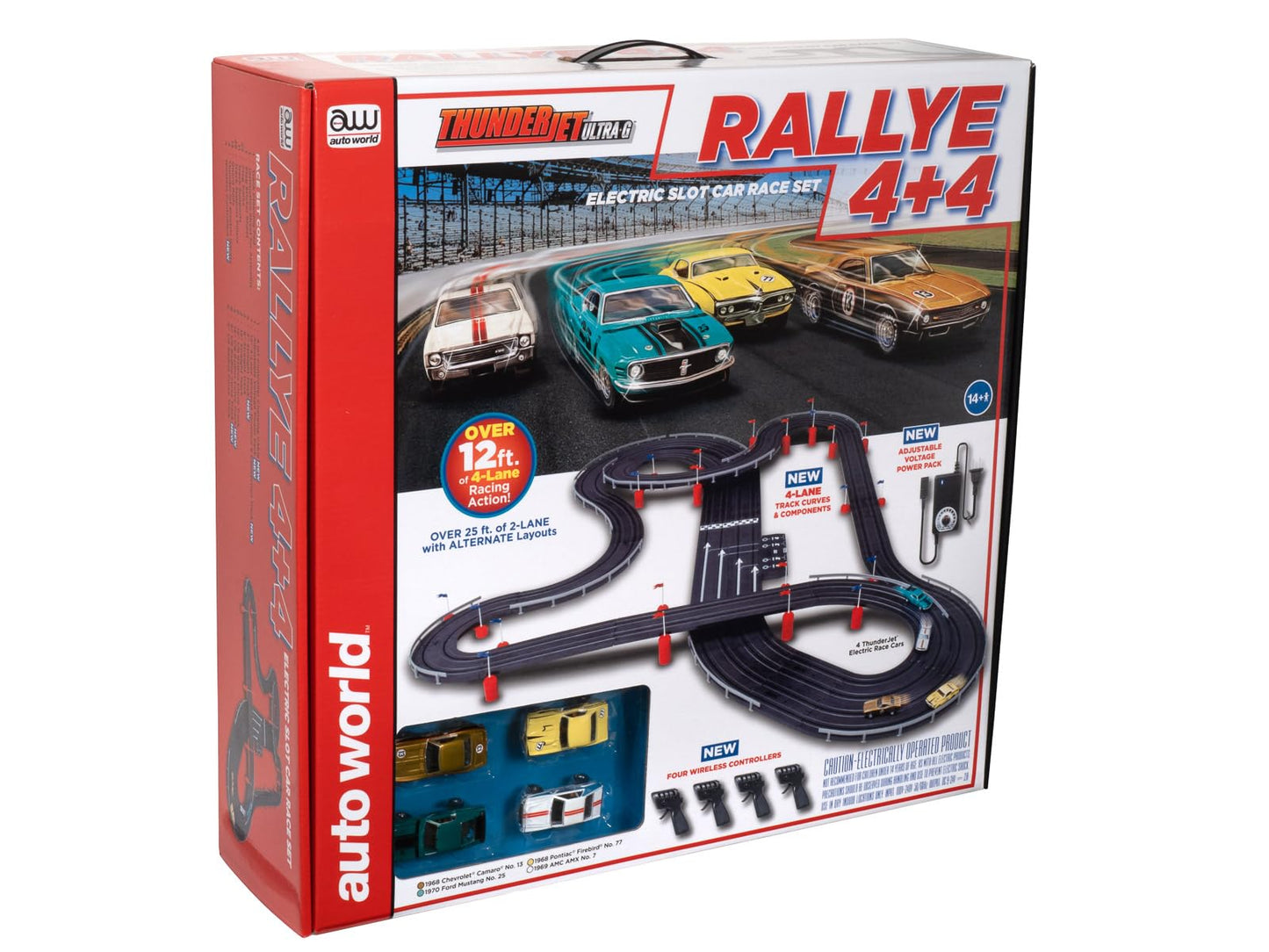 Auto World Rallye 4+4 Slot Race Set Ho Scale