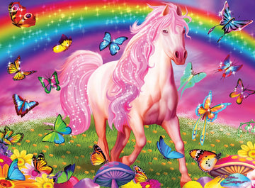 Masterpieces 60 Piece Glow In The Dark Fantasy Puzzle For Kids - Rainbow World - 14''X19'' - Screen-Free Fun!