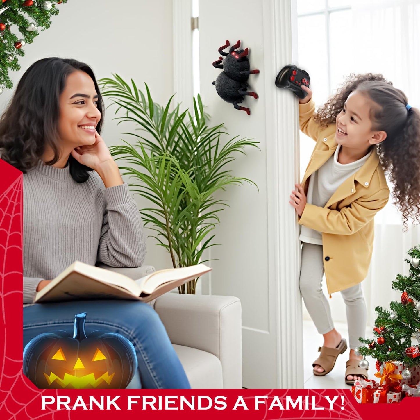 VRG Remote Control Tarantula Indoor Wall Toys  Rechargeable Wall Climbing Spider  Kids Toys for Boys & Girls Ages 3 & Up