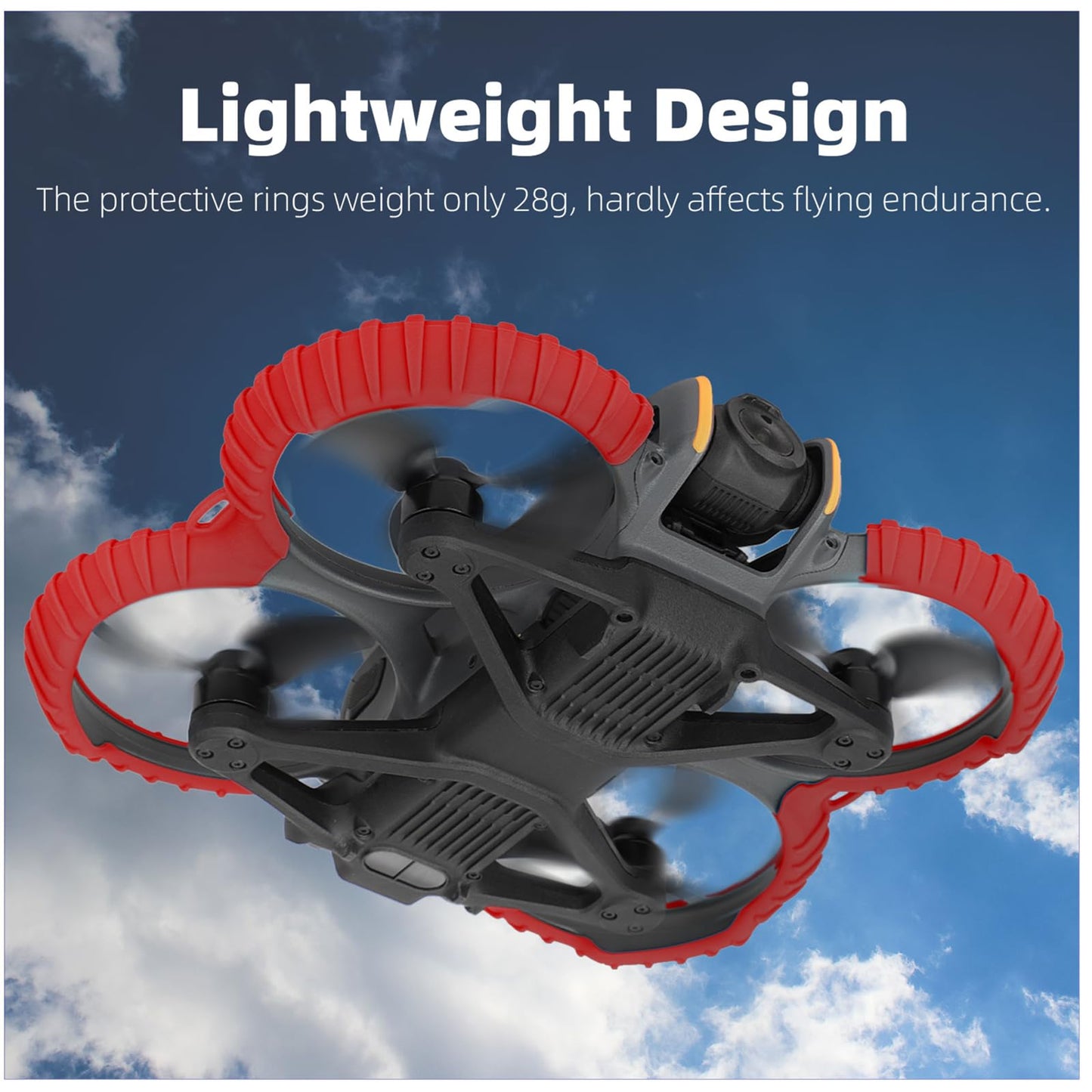 FSIDIWT Avata 2 Propeller Guard - Orange Silicone Anti-Collision Bumper Protector for DJI Avata 2 Accessories