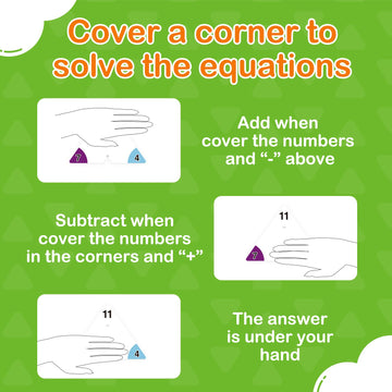Edulok Addition And Subtraction Flash Cards, Triangle Math Flash Cards Math Games For Kids, Math Manipulatives Kindergarten Lear