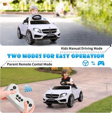 Licensed Mercedes Benz Electric Car For Kids By Tobbi,Toddler Electric Vehicle,Children Ride On Toy With Parental Remote Control/Double Doors/5 Point Safety Belt/Led Lights For Ages 3+