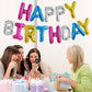 TONIFUL 16 Inch Mylar Letters Birthday Sign Banner Balloon,Happy Birthday Balloons Banner with Ribbon Straw Bunting Reusable for