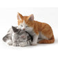 5.13 Inch Sleeping Tabby Kittens Decorative Figurine, Orange and Gray