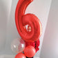 Red Number 6 Balloon 40 Inch, 6Th Birthday Balloon For Boy Girl, 16 26 60 61 65 Foil Mylar Helium Number Balloons Birthday Party