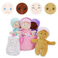 June Garden My First Basket Plush Baby Doll Set - 4 Multicultural Soft Dolls, Skin-Friendly Fabric, for Infants and Toddlers