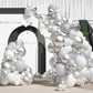 White Silver Balloon Garland Arch Kit,140Pcs Metallic Silver White Balloon Arch For Birthday Wedding Engagement Proposal Baby Sh