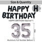 Naninuneno 35Th Black Silver Birthday Party Decorations For Men Women, Happy 35 Birthday Party Supplies With Black Happy Birthda
