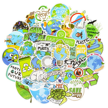 Qtl Stickers For Kids Earth Stickers Water Bottle Stickers For Teens Girls Environmental Stickers For Laptop Waterproof Stickers
