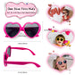 Pibupibu 7 Pack Red Kids Toddler Heart Shape Sunglasses Party Favor Supplies For Girls Boys