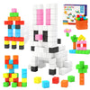 Hiwawind Magnetic Blocks - Large Plastic Building Toys for Toddlers 3-5, STEM Learning & Color Recognition, Sensory Gifts for Kids