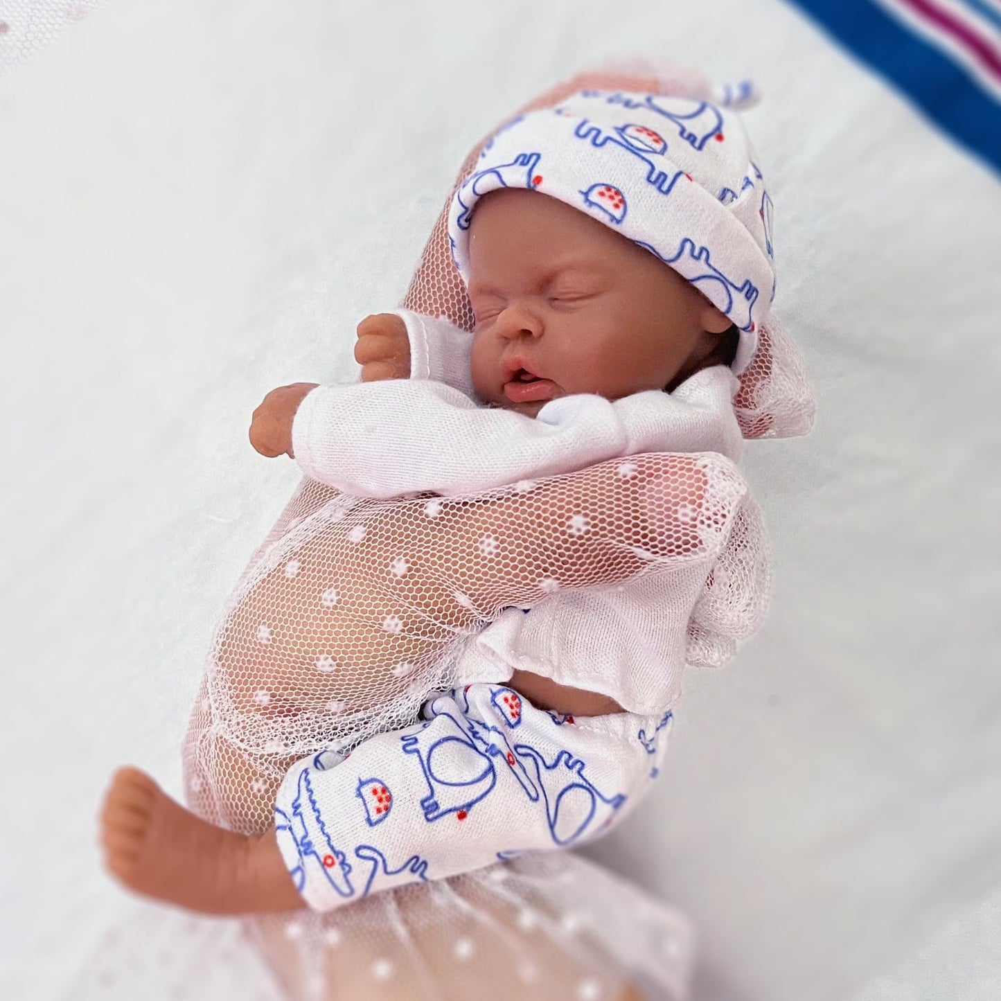 Mire & Mire Reborn Baby Dolls 7'' Boy Sleeping Silicone Full Body Soft Mini Realistic Newborn Baby Dolls Real Life Tiny Baby Dol