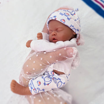 Mire & Mire Reborn Baby Dolls 7'' Boy Sleeping Silicone Full Body Soft Mini Realistic Newborn Baby Dolls Real Life Tiny Baby Dol