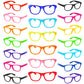 Matcheck 20 Pack Kids Costume Frame Glasses NO LENS Ultralight Square Neon Color Party Favors for Boys Girls Daily Outfit Access