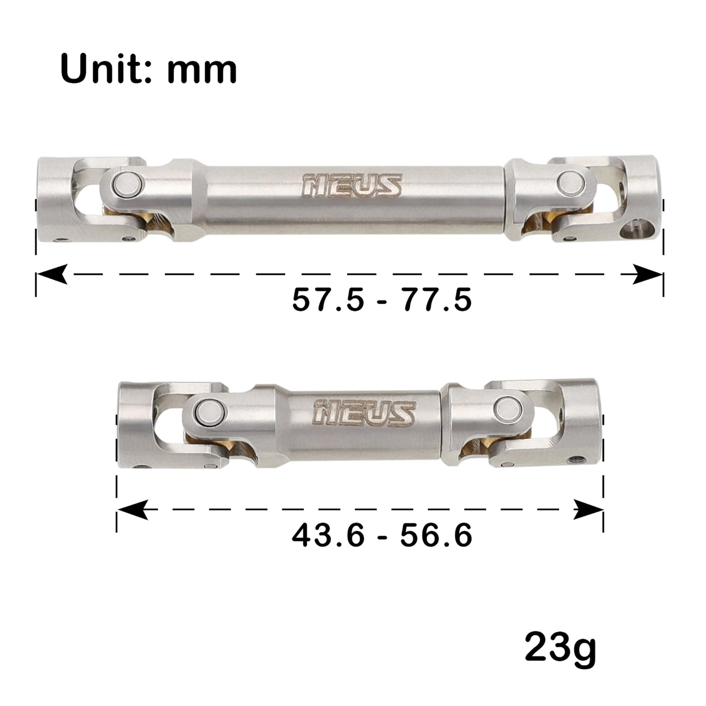 MEUS RACING Stainless Steel TRX4M Driveshaft, Drive Shaft for Traxxas 1/18 TRX4M Bronco Defender RC Crawler Upgrade Parts