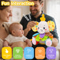JoySpark Toys Musical Stuffed Elephant - Beige Polyester Toy for Infants 0-12 Months, Crinkle Paper & Mirror, Perfect Tummy Time Gift