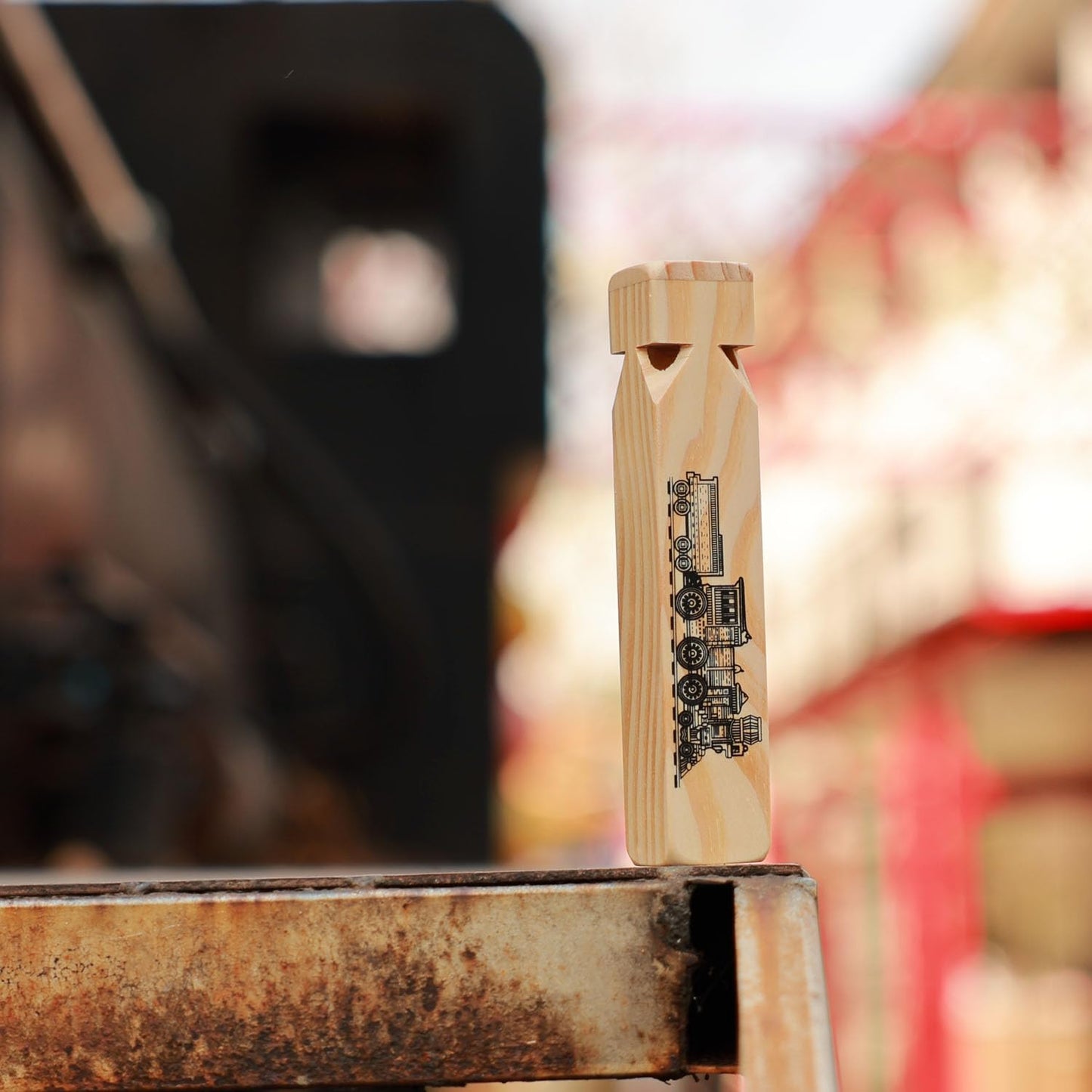 Fartime Wooden Train Whistle With A Beautiful Gift Box, 4 Tone Toddlers Educational Party Favors Toy Gift with Blast Chart for K