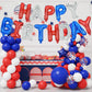 Toniful Happy Birthday Balloons Banner 16 Inch Mylar Letters Birthday Sign Banner Balloon Bunting Reusable For Patriotic Party S