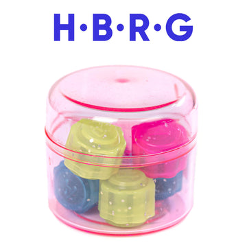 H·B·R·G Crystal Gonggi Korean Jacks Game - 6 Pcs Medium Plastic, Color Random, Traditional Tossing Game for Hand-Eye Coordination