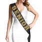 Rhinestonesash Senior Sash - Senior Gold Glitter Black Premium Quality Premium Grade Satin Sash - Senior Send Off Gifts - Black
