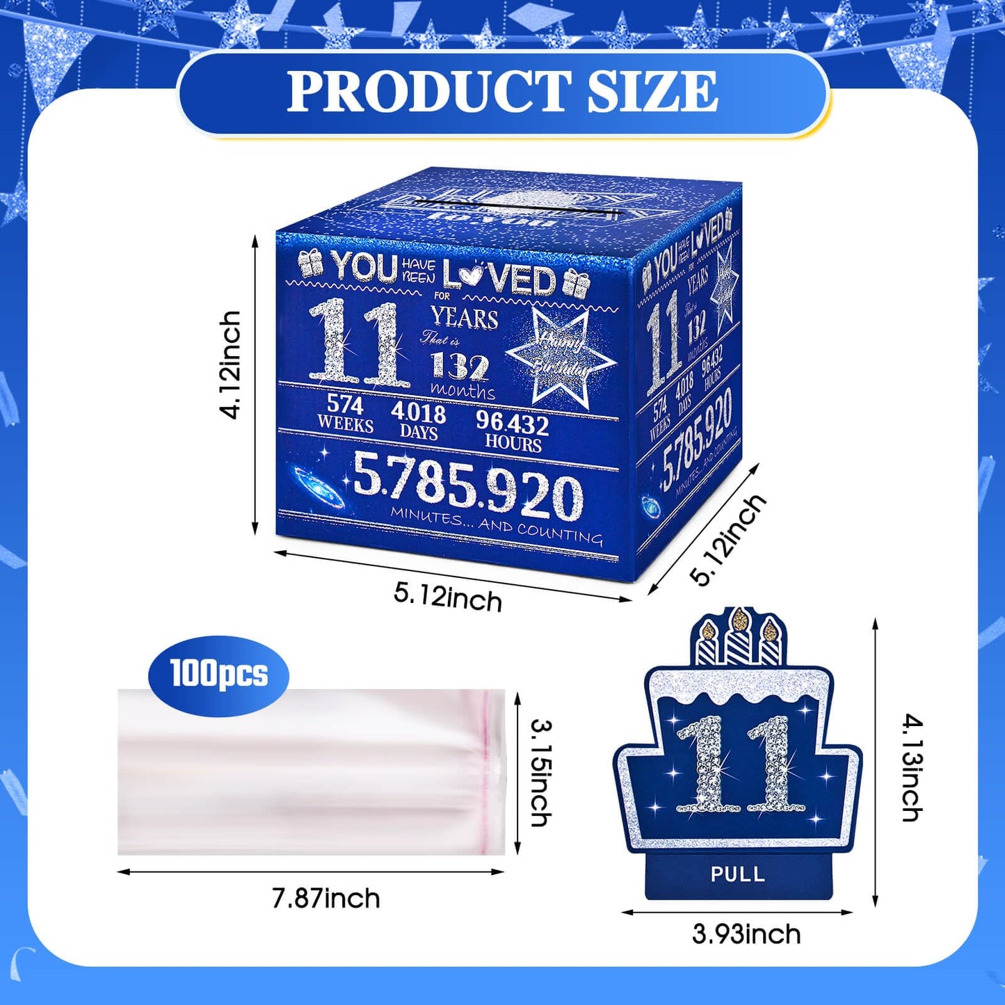 Toyeishi 11 Happy Birthday Money Box For Cash Gift, 11Th Birthday Decorations For Boys And Girls, Gifts For 11 Year Old Boy, Boy