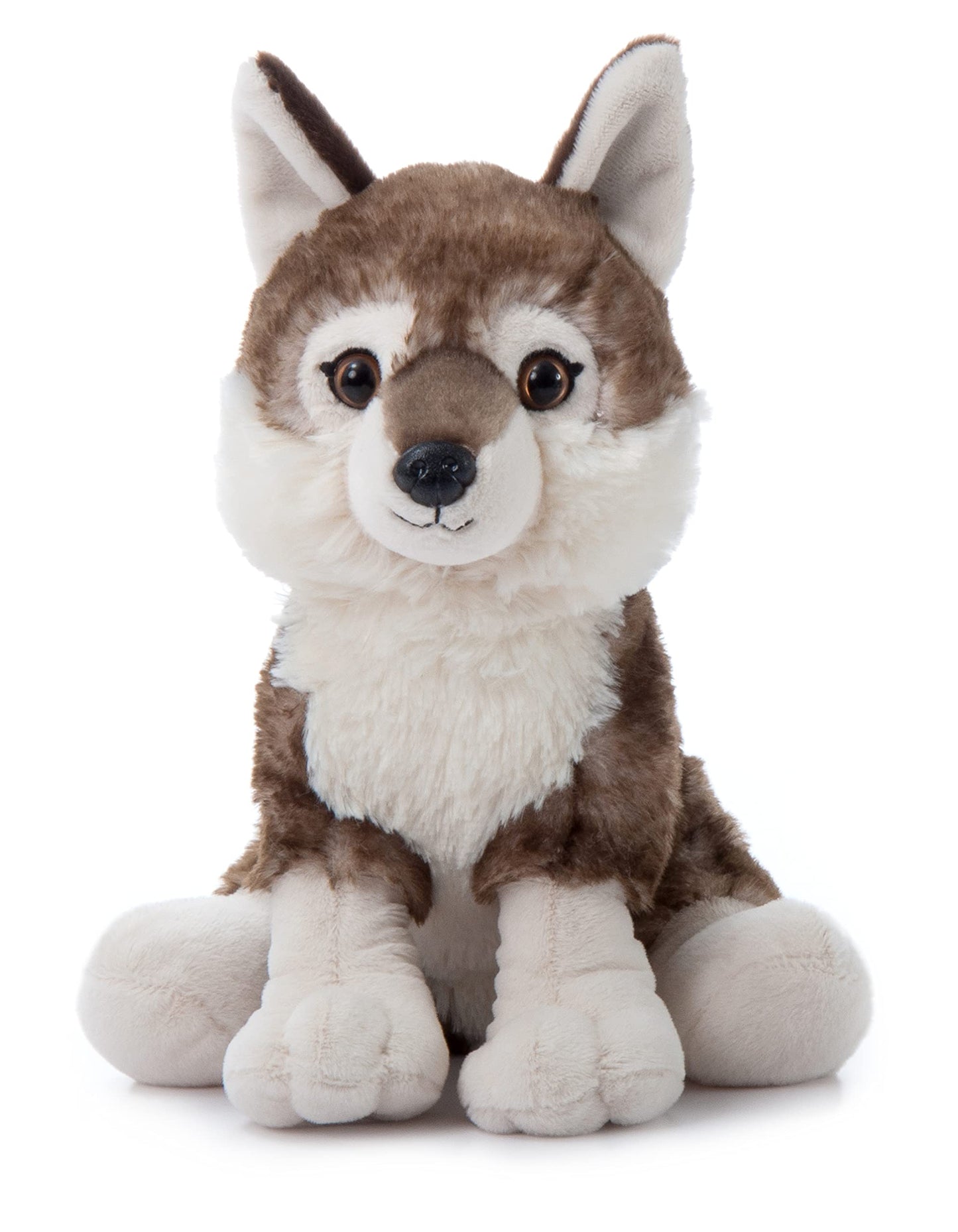 The Petting Zoo Timber Wolf Plush Toy - 12 Inch White Stuffed Animal, Model 420349, Perfect Gift for Kids
