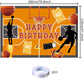 Basketball Birthday Party Backdrop Basketball Court Happy Birthday Banner Photography Background for Boys Home Decorations Party