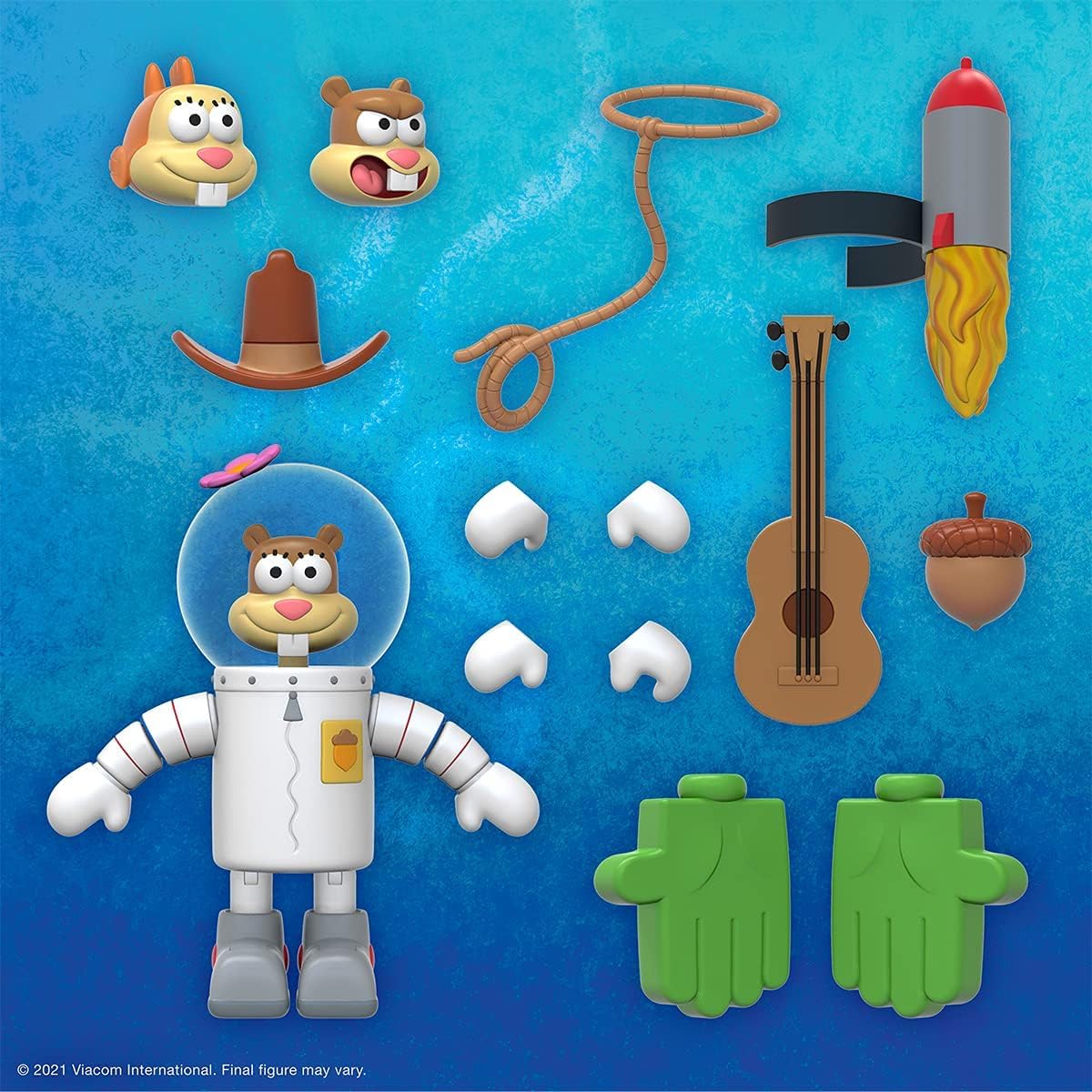 Super7 Ultimates! Spongebob Squarepants Sandy Cheeks - 7' Spongebob Action Figure With Accessories Classic Cartoon Collectibles And Retro Toys