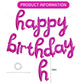 Toniful Hot Pink Happy Birthday Balloons Banner,Cursive Happy Birthday Balloons Hot Pink Birthday Decorations Hot Pink Mylar Foi