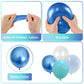 Teal Blue Balloons, 60 Pcs Turquoise Blue Balloons With Transparent Balloon Metallic Blue Balloons, Pastel Baby Blue Balloons Pe