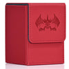 UAONO Card Deck Box for Yugioh & MTG - PU Leather, 100+ Deck Case, Red, Extinction Dragon, Includes 2 Dividers