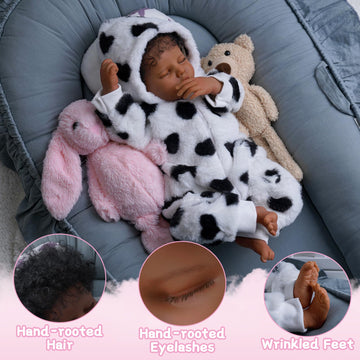 BABESIDE Lifelike Reborn Baby Dolls Black Girl - 20 Inch Soft Feeling Realistic-Newborn Baby Dolls Cute Real Life Baby Doll with