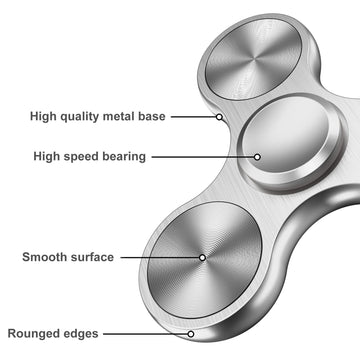 ATESSON Fidget Spinners Toy  4 to 10 min Spins  Ultra Durable Stainless Steel  Bearing High Speed Precision Metal Material Hand Fidget Spinner for Kids/mature-themed
