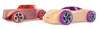 Automoblox Mini HR5 Scorch & SC1 Chaos 2-Pack, Red & Purple, 4.5"x1.75", Wooden Toy Cars