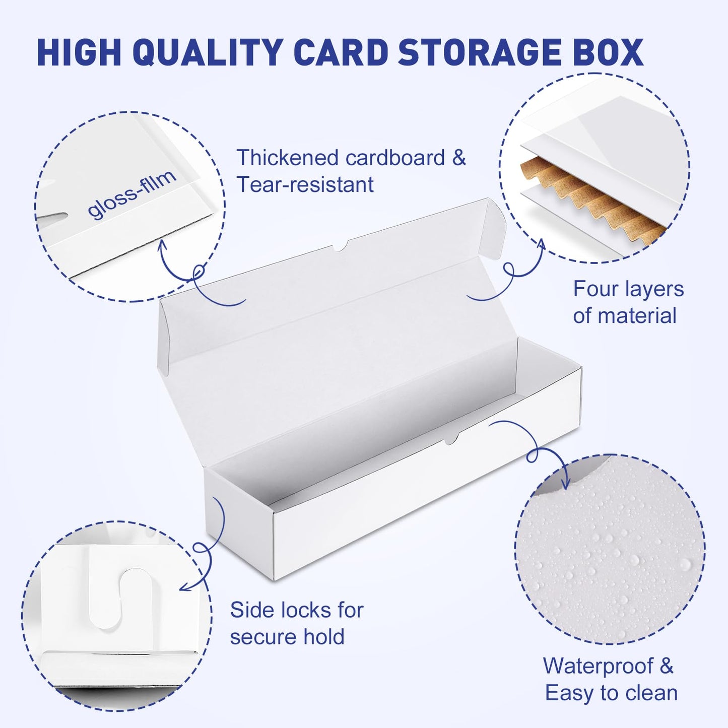 NEOACT 1200ct Trading Card Storage Box,6 Pack 17 Inch Cardboard Storage Boxes with Dividers&Labels for TCG,Game,MTG,Sports Cards