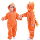 Lolanta Boys Girls Dinosaur Costume Jumpsuits Soft Halloween Animal One-Piece Kids Birthday Christmas Gift (Orange, 4-6 Years)