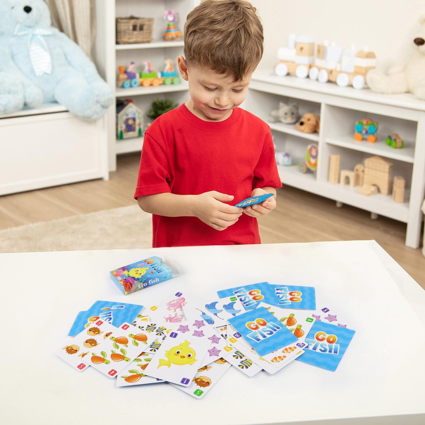 Kids Card Games, Go Fish, Old Maid, Memory Match and Crazy 8s, Go Fish Card Game for Kids 4-8, Fun Toddler Card Games for Family