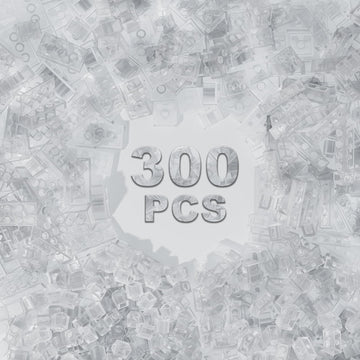 Webrick 300 Pcs Classic Building Bricks, Fully Transparent Bulk Bricks,Compatible With Major Brands Parts And Pieces, Creative B