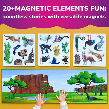 Quokka Travel Magnetic Puzzles For Toddlers 1-3 - 20+Pcs Animal Game With Extra-Long Play Book - Fun Travel Game Toy For Kids Ag