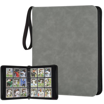 GERMUN Trading Card Binder  enhanced 9 Pocket Card Binder  720 Double Sided Pocket PU Collection Binder  Collector Album  Card Holder for MTG  TCG  Sports Cards (Marble Grey)