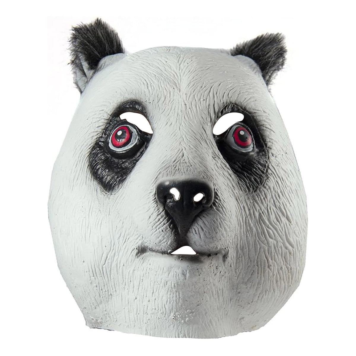HMS Panda Mask with Faux Fur Trim, White/Black, One Size