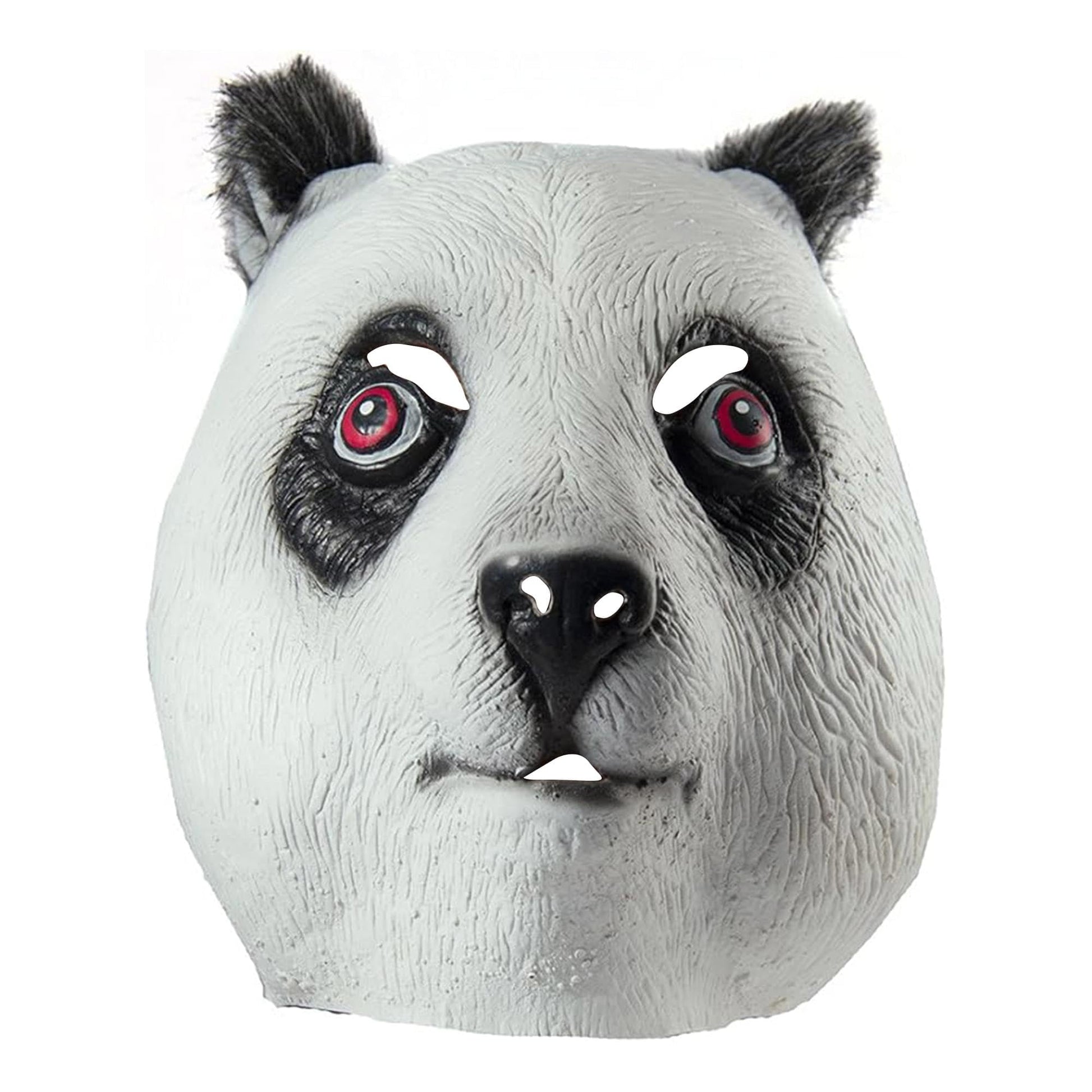 HMS Panda Mask with Faux Fur Trim, White/Black, One Size