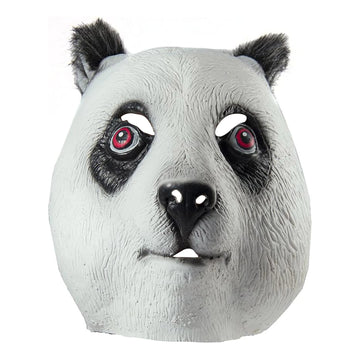 HMS Panda Mask with Faux Fur Trim, White/Black, One Size
