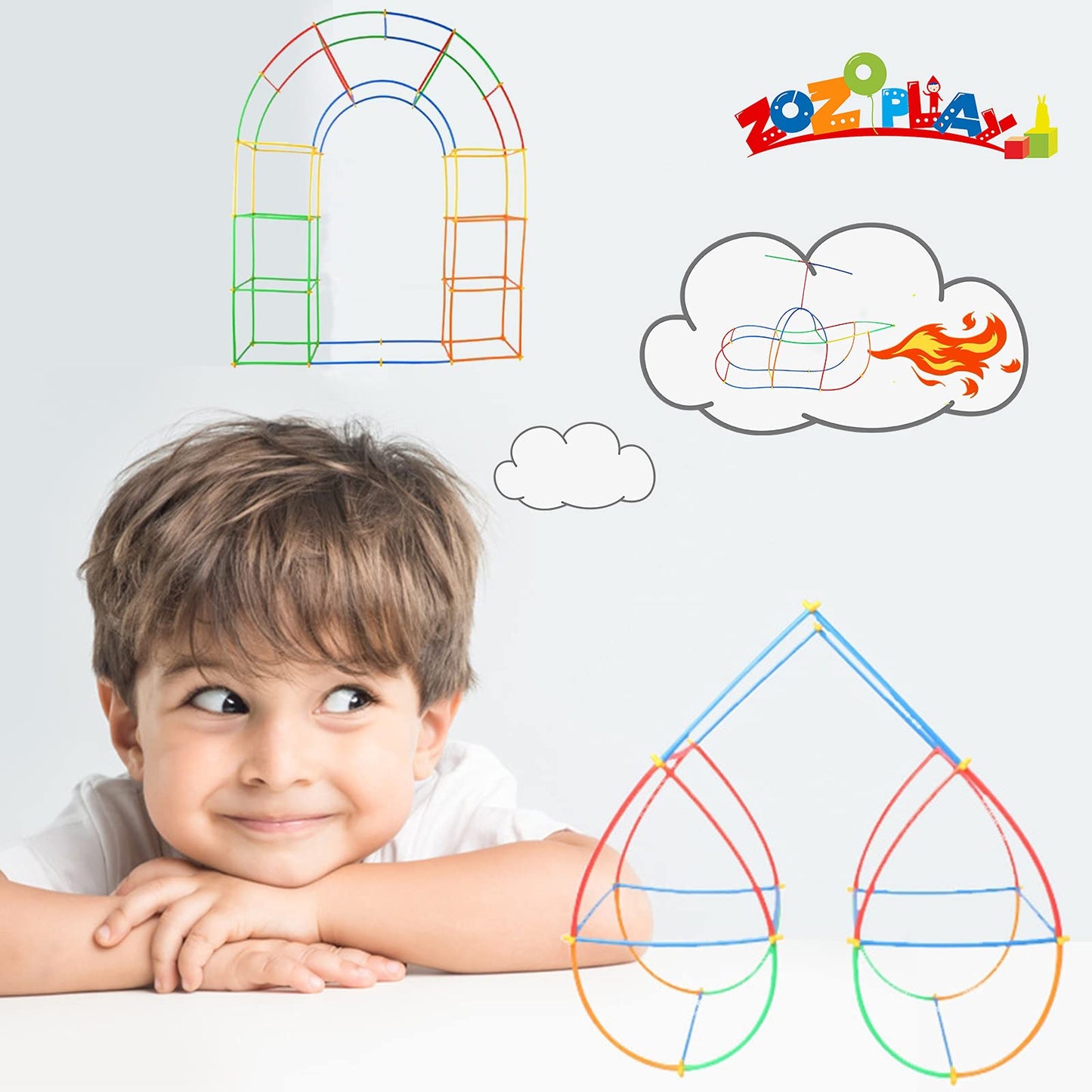 Zozoplay Straw Constructor Stem Building Toys 800 Piece Straws And Connectors Building Sets Colorful Motor Skills Interlocking Plastic Engineering Toys Best Educational Toys Boy & Girl