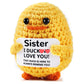 Zlsptk Positive Crochet Animals Duck Emotional Support Plush Funny Gift For Women Friends Sister Birthday Emotional Support Doll