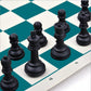AMEROUS Roll-up Travel Chess Set, 17" x 17", Large Size, White Plastic, Easy to Carry with Shoulder Strap, Ideal for Beginners and Kids