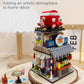LUOGFYNI Japanese Street View Izakaya Shop Building Blocks Set  Theme Store Simulation Architecture Creative Model  Mini Bricks Construction Building Toy for mature-themeds (1232)
