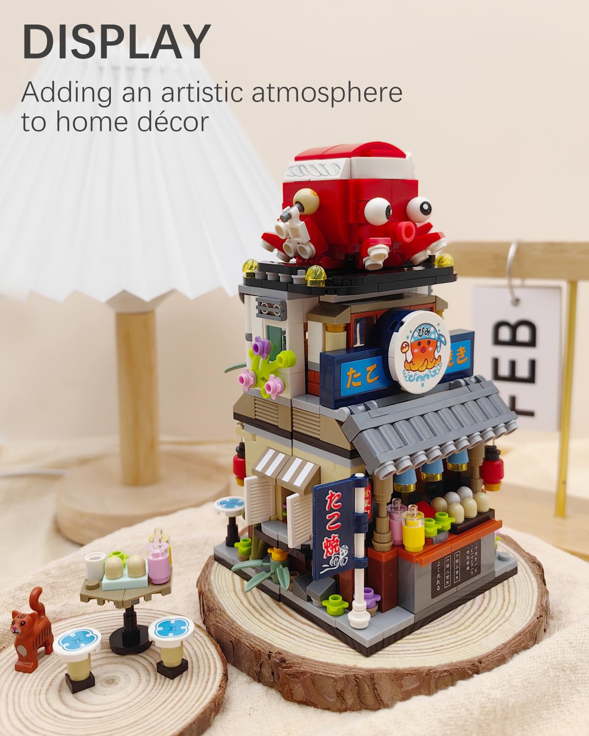 LUOGFYNI Japanese Street View Izakaya Shop Building Blocks Set  Theme Store Simulation Architecture Creative Model  Mini Bricks Construction Building Toy for mature-themeds (1232)